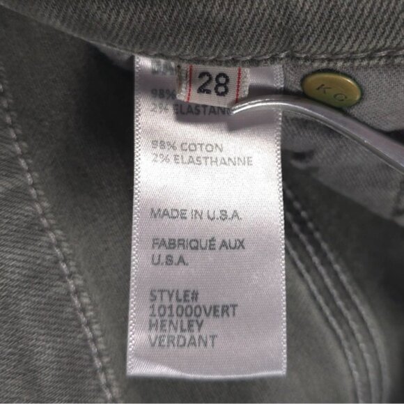 BLADWIN KANSAS CITY HENLY VERDANT Jeans MidRise USA🇺🇸MADE 101000VERT Size 28 - Picture 12 of 13